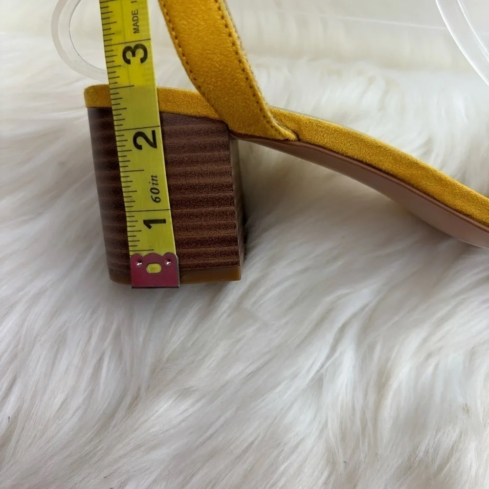 MIX NO.6 SUEDE HEELS SANDALS SIZE 8.5 WOMAN YELLOW COLOR